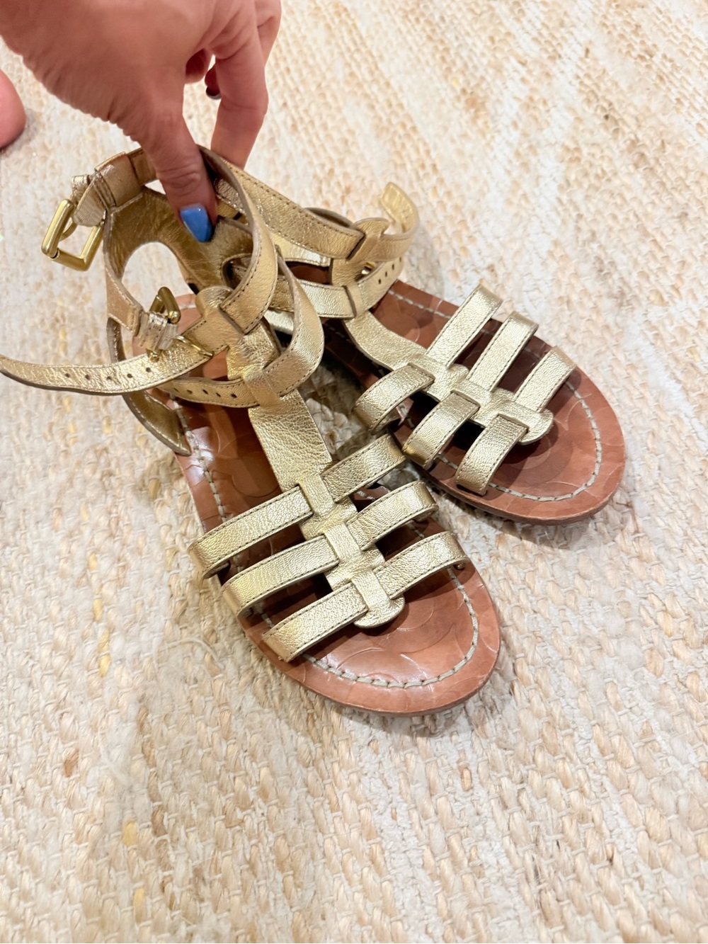 Coach Metallic Gold Strappy Gladiator Sandals - Women